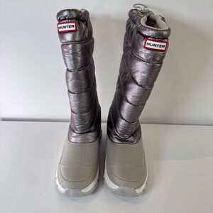 Hunter Metallic Silver Winter Boots